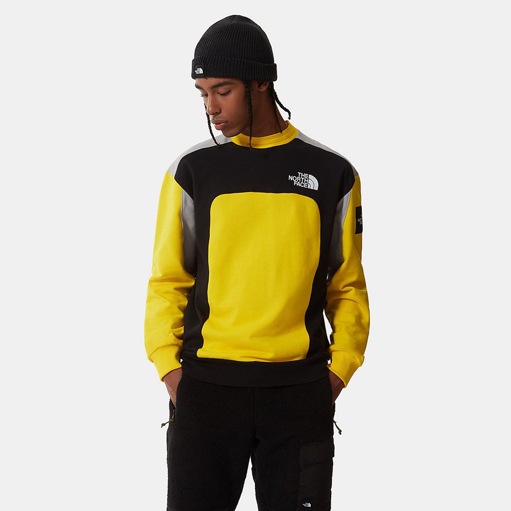 The North Face Sweater Mens Australia - The North Face Mtn Archives Cut & Sew Light Yellow Mountain